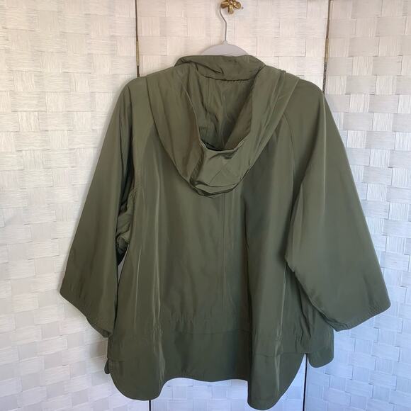 Isaac Mizrahi Womens SOHO ZipFront Water Resistant Jacket Green Size Large - Picture 10 of 14